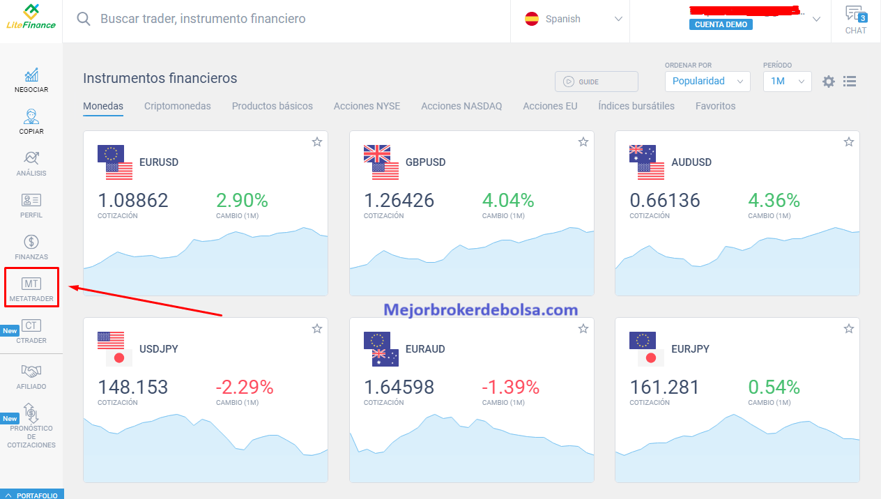 Acceso al cliente LiteForex