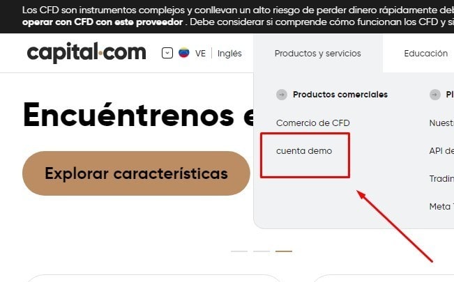 Como abrir cuenta demo con Capital.com