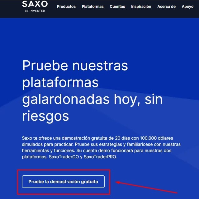 Como abrir cuenta demo en saxo Bank paso a paso