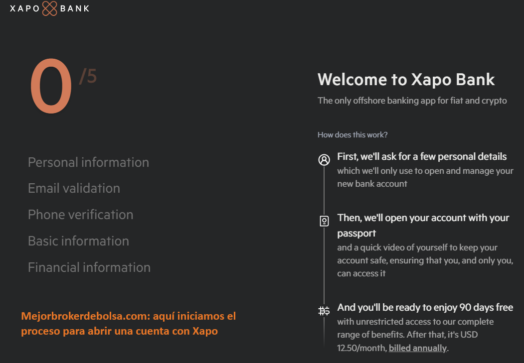 Como abrir cuenta con Xapo Bank