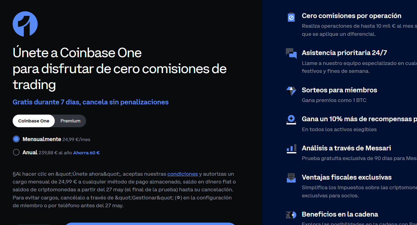 Qué es el servicio Coinbase One