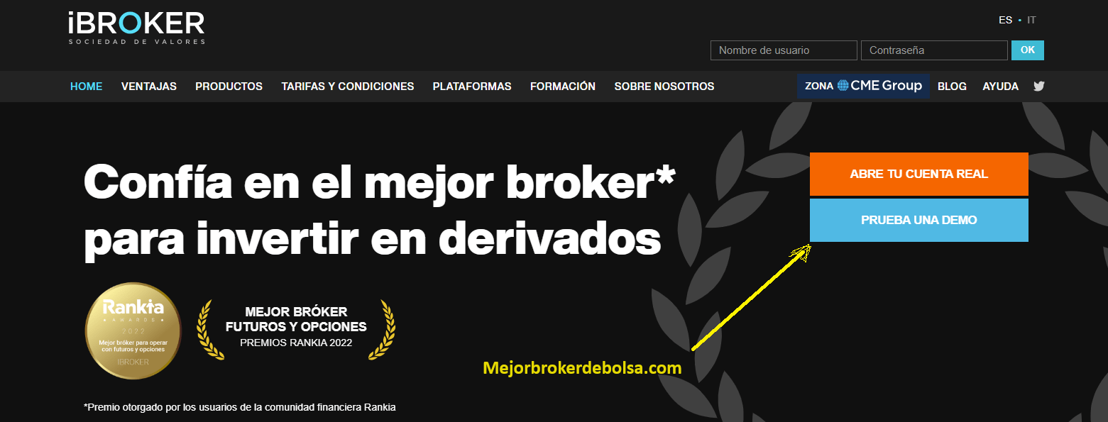 link de página demo en pagina principal de iBroker