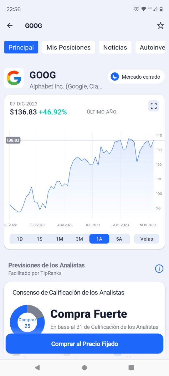 Aplicación móvil de Admiral Markets