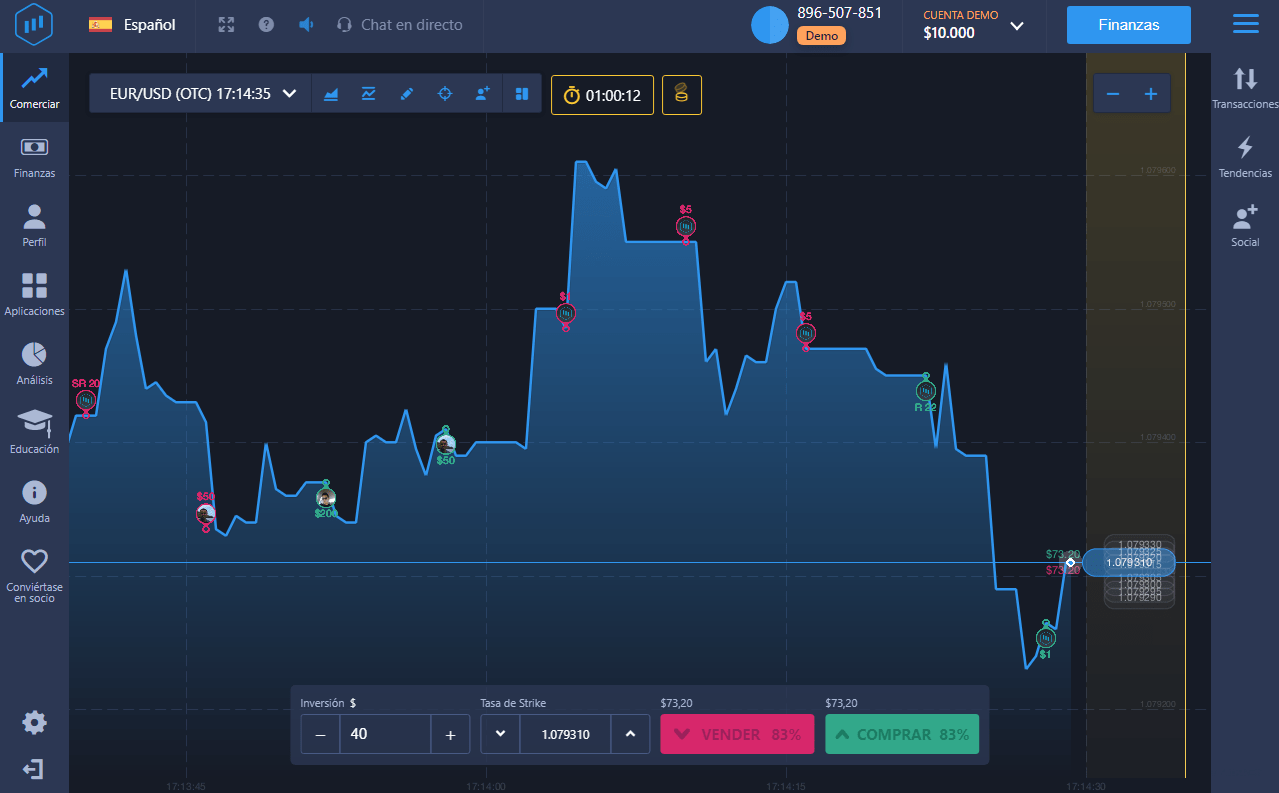 Plataforma demo Expert Option