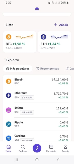 Aplicación de compra-venta de Kraken
