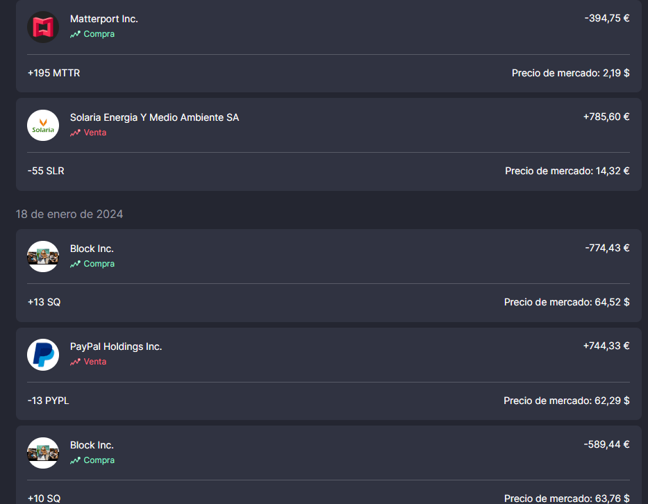 compra venta de Paypal y Block