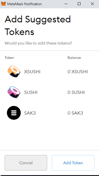 registrarse en sushiswap con metamask