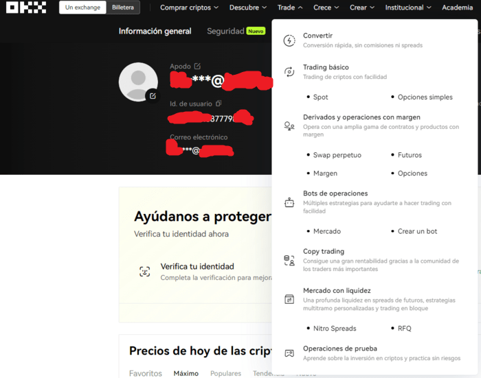 Abrir cuenta demo de OKX paso a paso