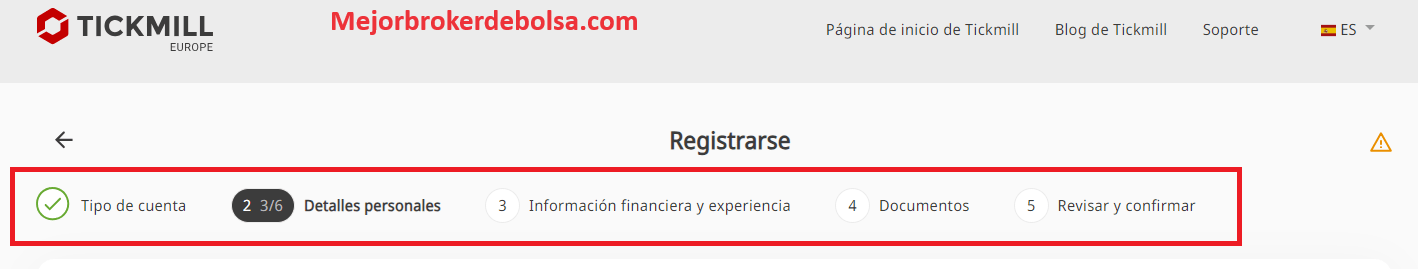 Apertura cuenta Tickmill