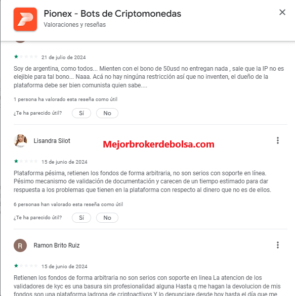 Pionex bots de criptomonedas en Google Play