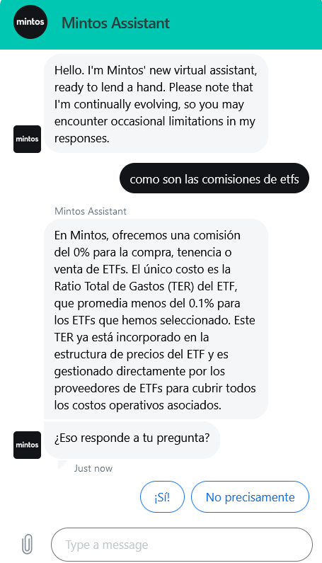 Mintos atención al cliente con el chat